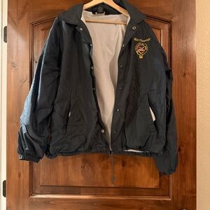 Vintage Navy Blue Windbreaker Jacket